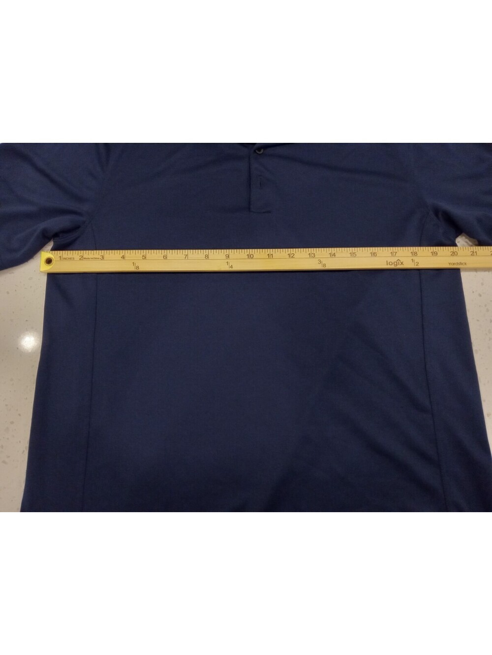 Nike Golf Dri-FIT Polo Shirt Mens Medium Navy Blue Sleeve Logo Performance M - Picture 3 of 5